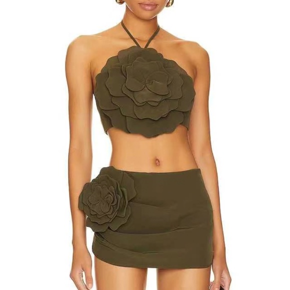 Lovers + Friends Tops - ✨ SALE✨ NWT Lovers + Friends Zora Crop Top & Skort Set - Olive Green